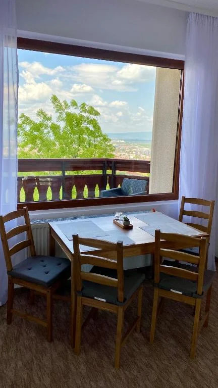 Table beside the balcony