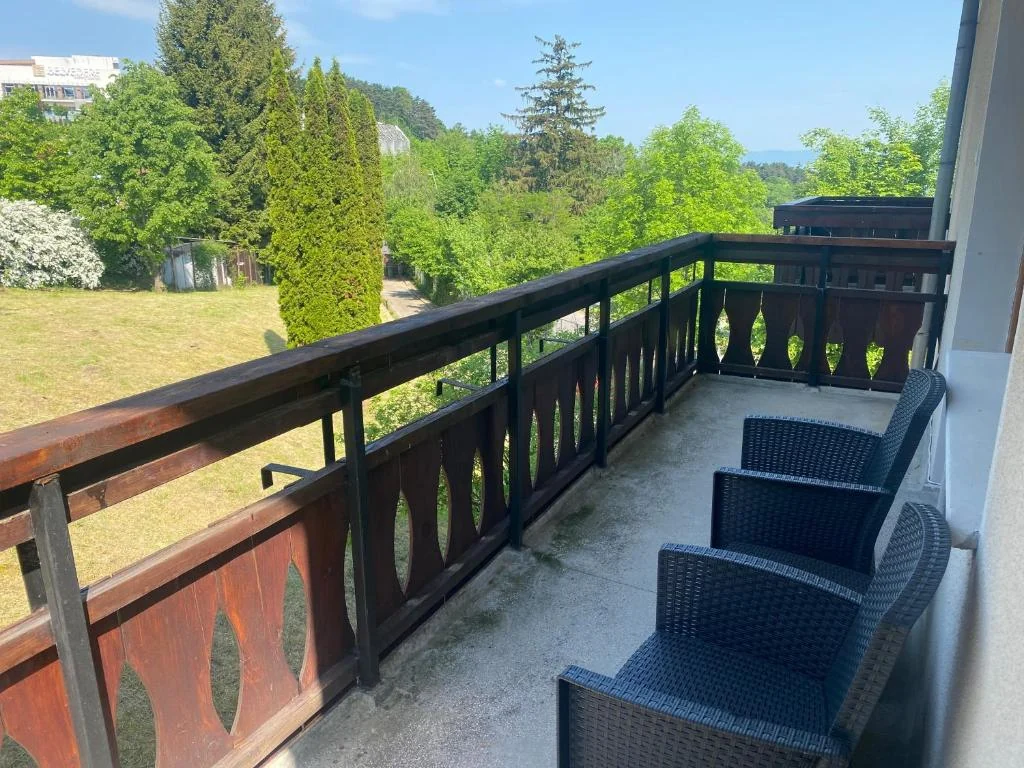 Garden-facing balcony