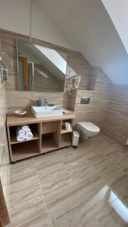 Bathroom furnishings and mirror